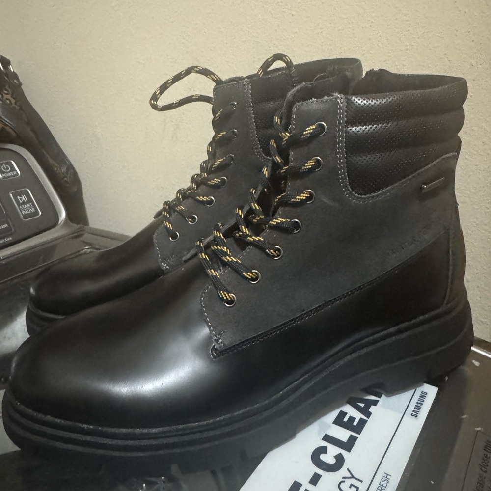 Aldo Black Leather Mayfield Men's Laceup Boots